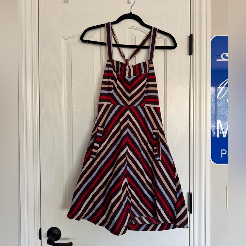 Kimchi Blue Striped Strappy 100% Cotton Mini Dress
